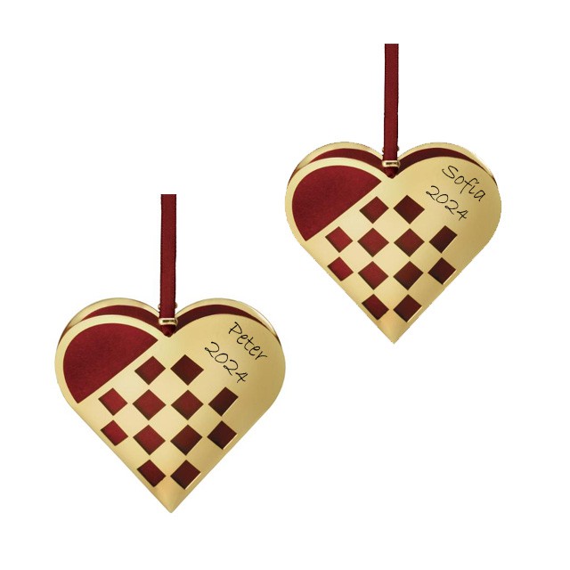 Flettet Julehjerte (lille) -dobbelt pak - Nordahl Andersen