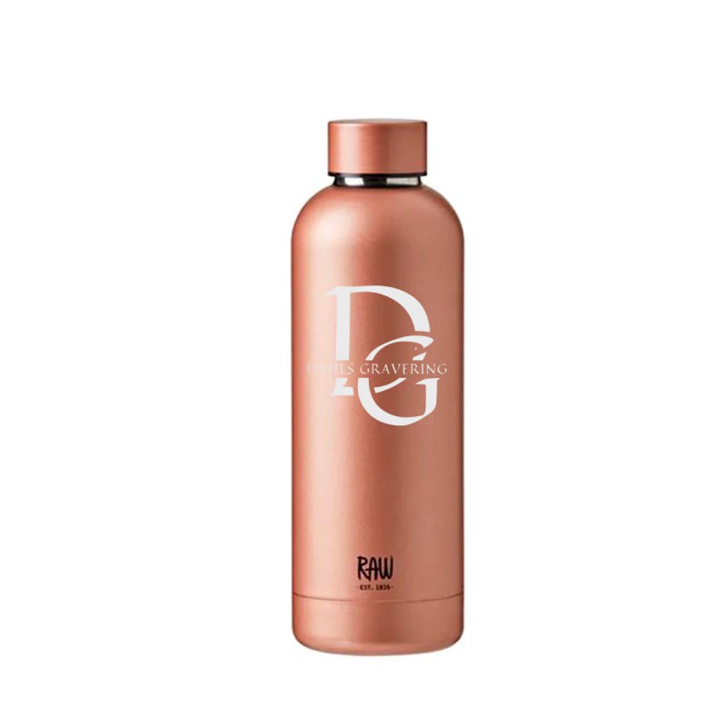 RAW TO GO termoflaske rosegold firmagaver med logo