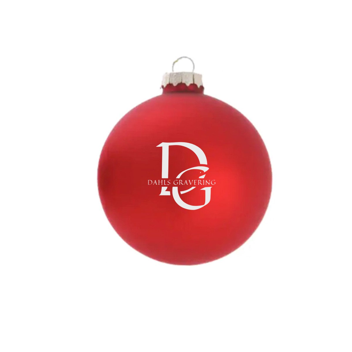 Julekugle med navn - Rød mat firmajulegave