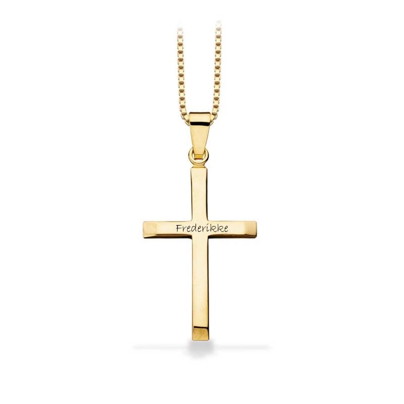 Dahl Kors 8 kt. guld 16 x 24 mm vedhæng inkl. kæde