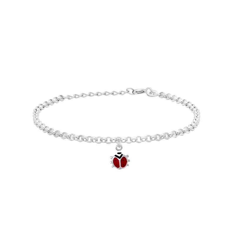 Nordahl Andersen sølv armbånd m/mariehøne og emalje