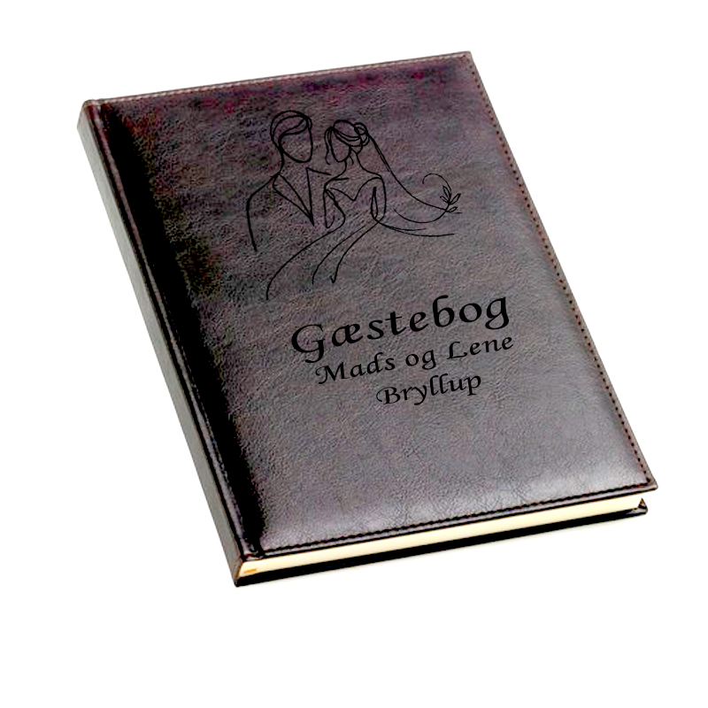 Gæstebog med linjer til bryllup - Brun - B5