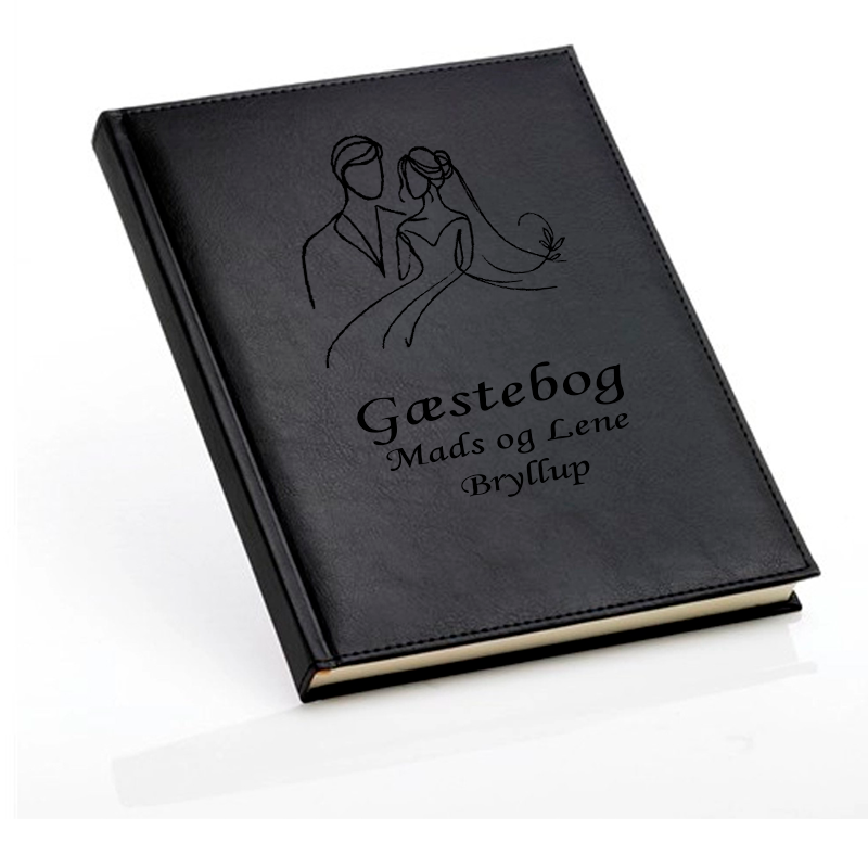 Gæstebog til bryllup - Sort - B5