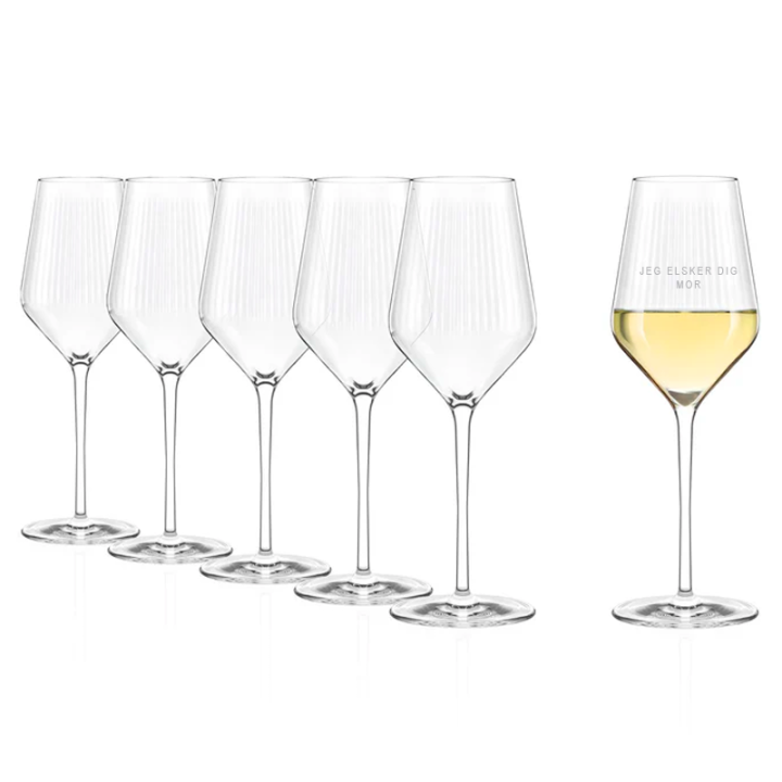 Symphony hvidvinsglad 6-Pack med Personlig Gravering