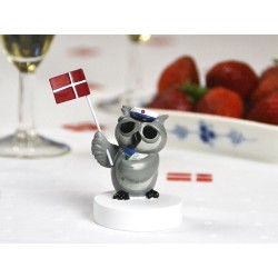Kids by Friis Ugle med blå rose og studenterhue