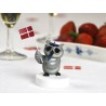 Kids by Friis Ugle med blå rose og studenterhue