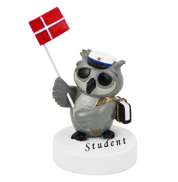 Kids by Friis Ugle med taske og blå studenterhue