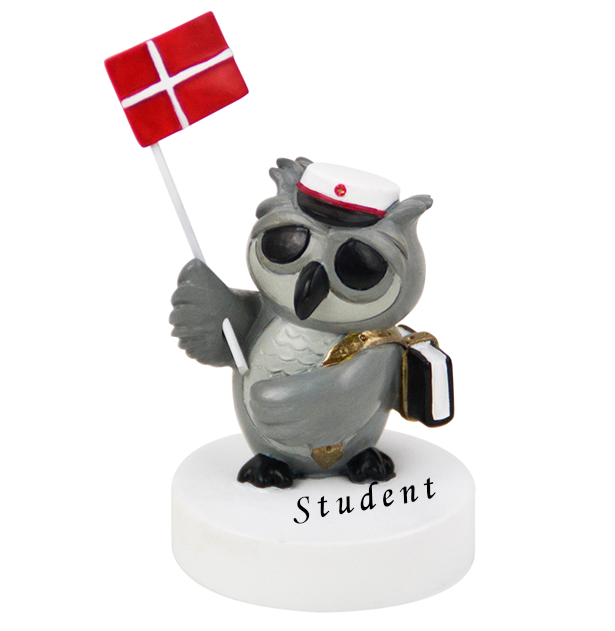 Kids by Friis Ugle med taske og rød studenterhue