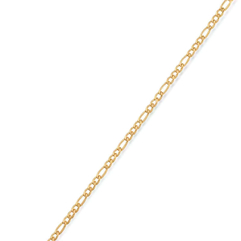 Molly armbånd figaro 0,8 mm stål guldfarvet 19+3cm