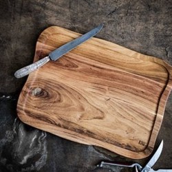 Skærebræt med gravering til verdens bedste mor - 45 x 33 x 2 cm - RAW Teak