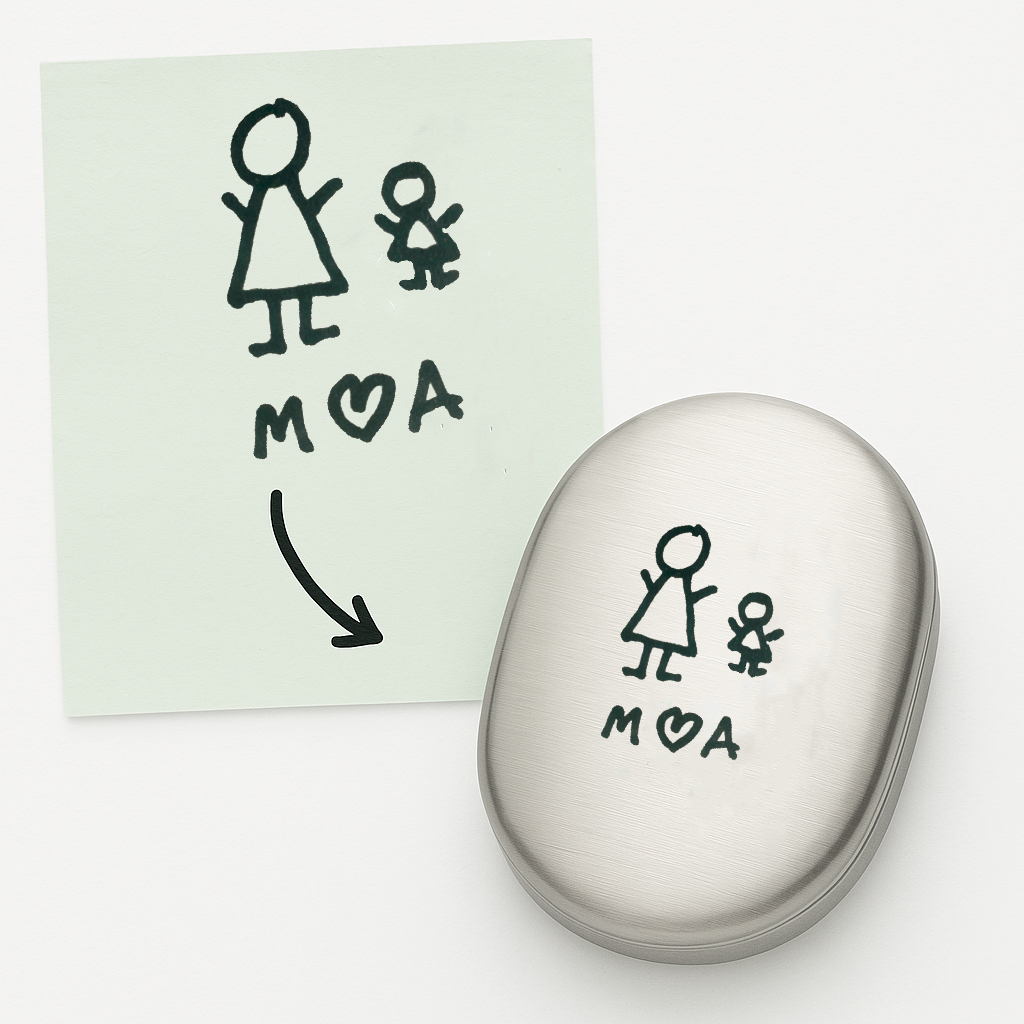 Piet Hein Smykkeskrin med egen tegning mat stor