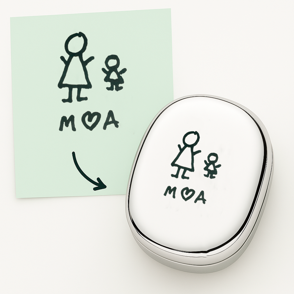 Piet Hein Smykkeskrin med egen tegning blank lille