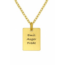 Dahl Dogtag 9 kt. guld vedhæng 18x12 mm inkl. kæde