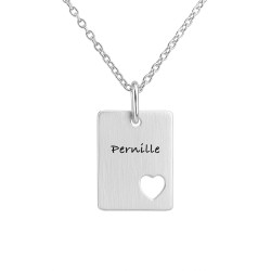 Dogtag sølv med hjerte...