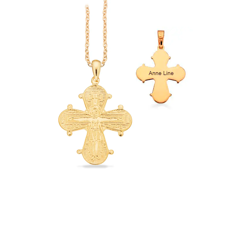 Scrouples dagmarkors 22 x 18 mm sølv fg. m/kæde