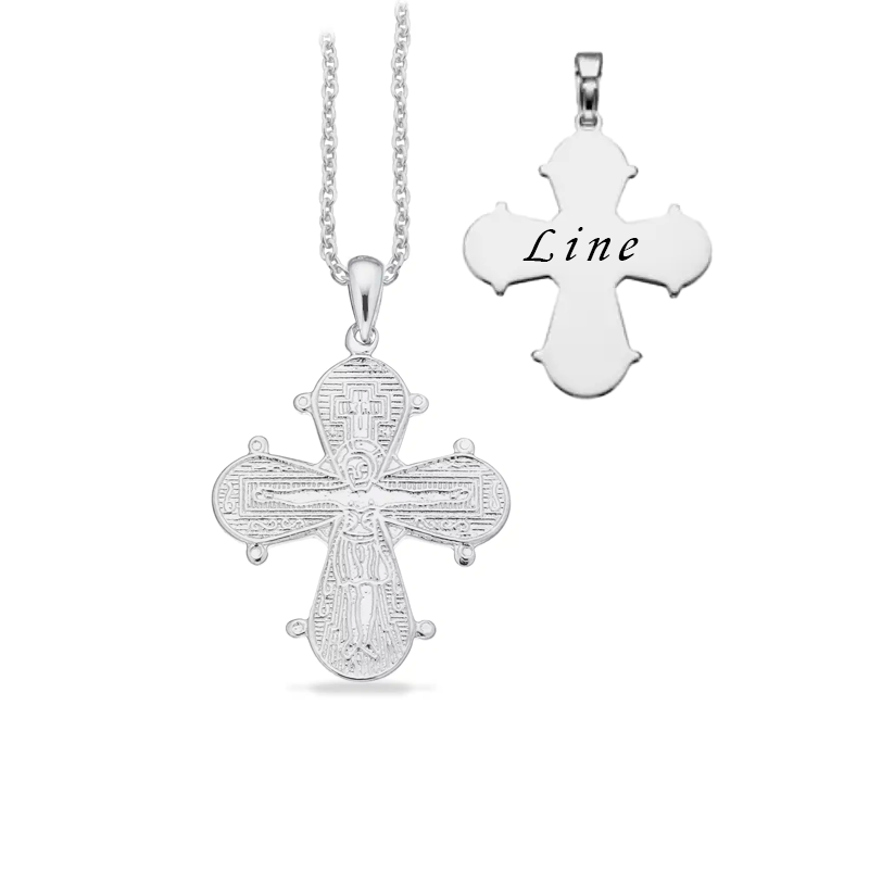 Scrouples dagmarkors 22 x 18 mm sølv m/kæde