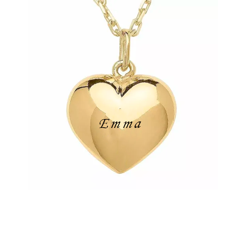 Dahl hjerte 8 kt. guld vedhæng inkl. kæde 12 x 14 mm