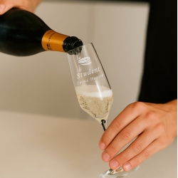 Champagneglas med studenterhue (sæt á 2) - Stölzle Lausitz