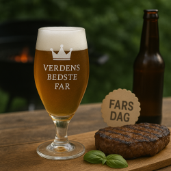 Farsdags Ølglas med kongekrone 1 stk