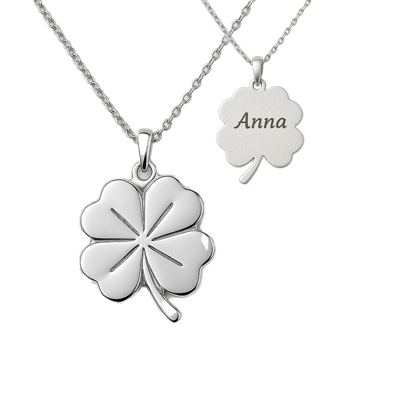 Scrouples Firkløver sølv vedhæng 11 mm inkl. kæde