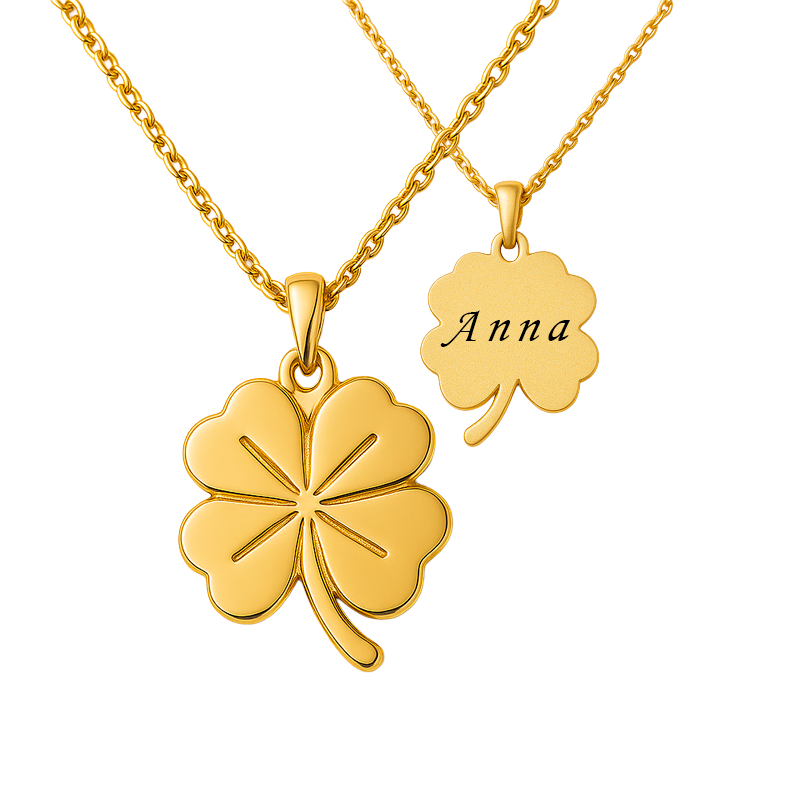 Scrouples Firkløver 8 kt guld vedhæng inkl. kæde
