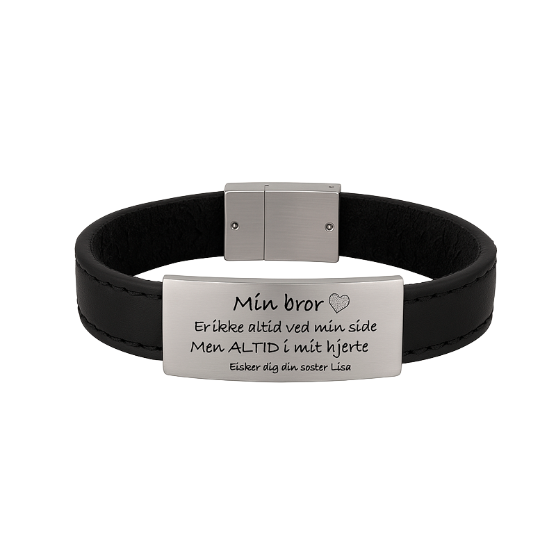 SON of NOA Læderarmbånd med plade sort
