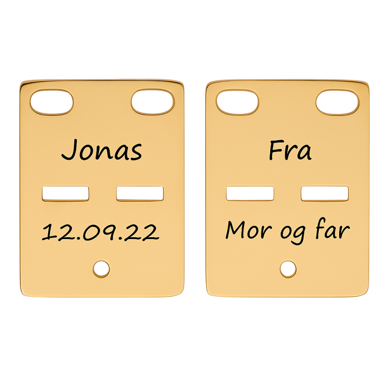 Nordahl Andersen Kadaverskilt 20 x 14 mm 8 kt. guld vedhæng inkl. kæde