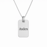 Dahl Dogtag massiv sølv 19 x 30 mm inkl. kæde