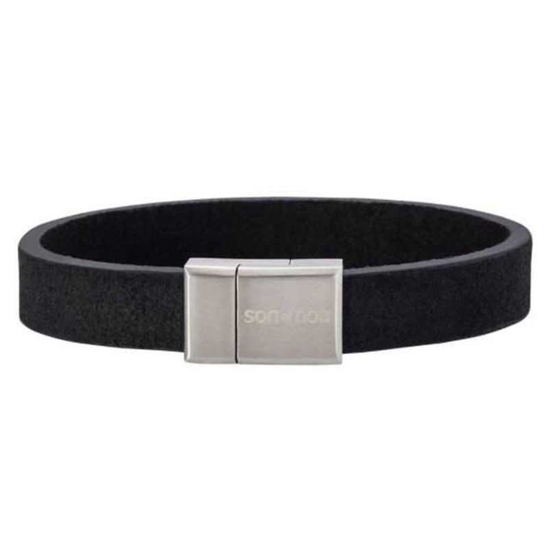 Billede af SON of NOA Læderarmbånd blank sort