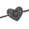 Scrouples Lovetag hjerte armbånd Oxideret sølv 17 + 2 cm