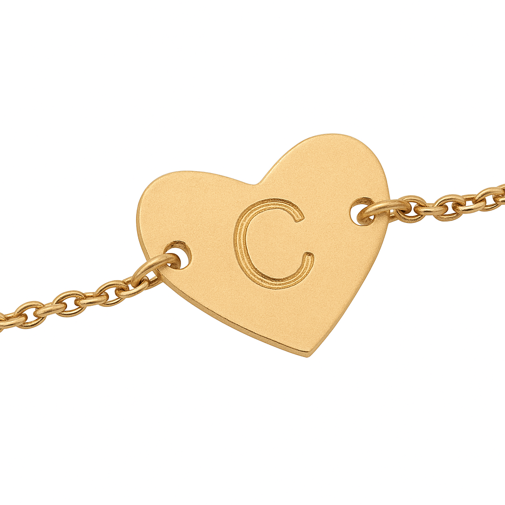 Scrouples Lovetag hjerte armbånd sølv forgyldt 17 + 2 cm