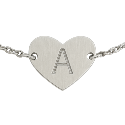 Scrouples Lovetag hjerte armbånd sølv 17 + 2 cm