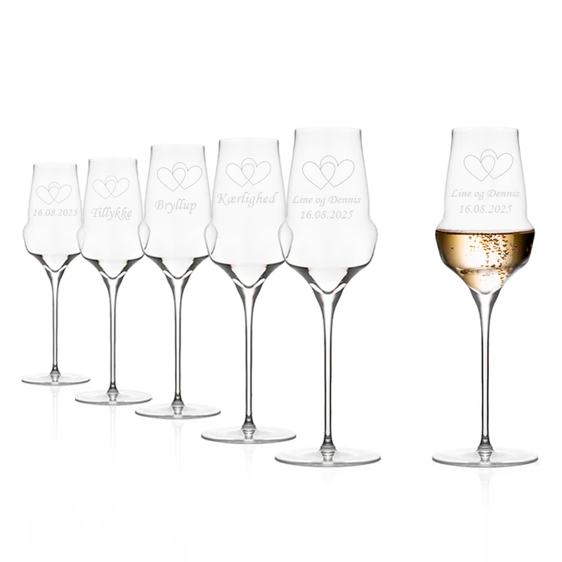 Bryllup Cocoon Champagne Glass sæt af 6