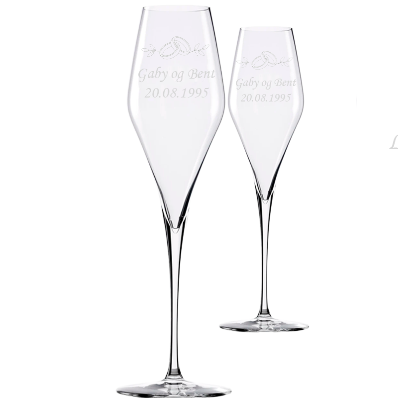 Bryllup Champagne Goblet Q1 sæt af 2