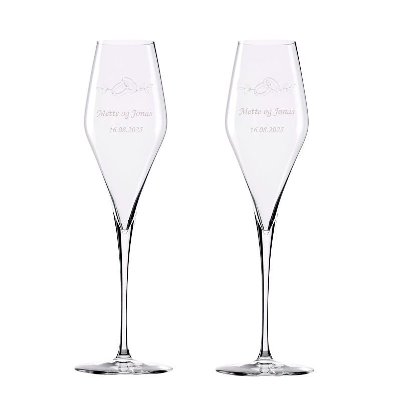 Champagneglas med gravering (sæt á 2) - Bryllup - Stölzle Lausitz