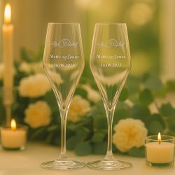 Champagneglas med gravering (sæt á 2) - Bryllup - Stölzle Lausitz