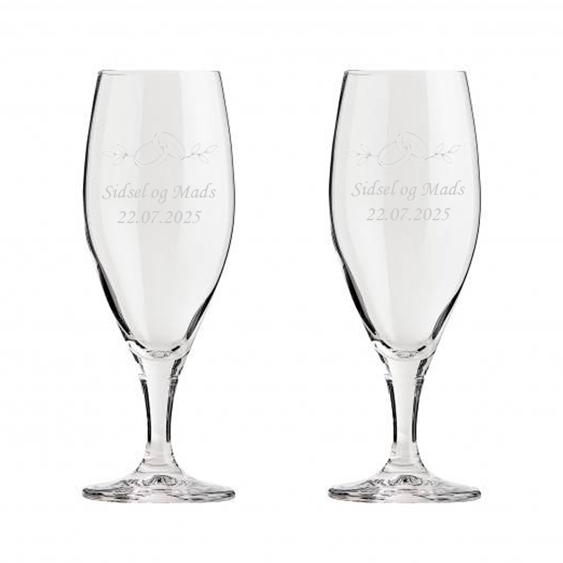 Bryllups ølglas 2 stk 40 cl