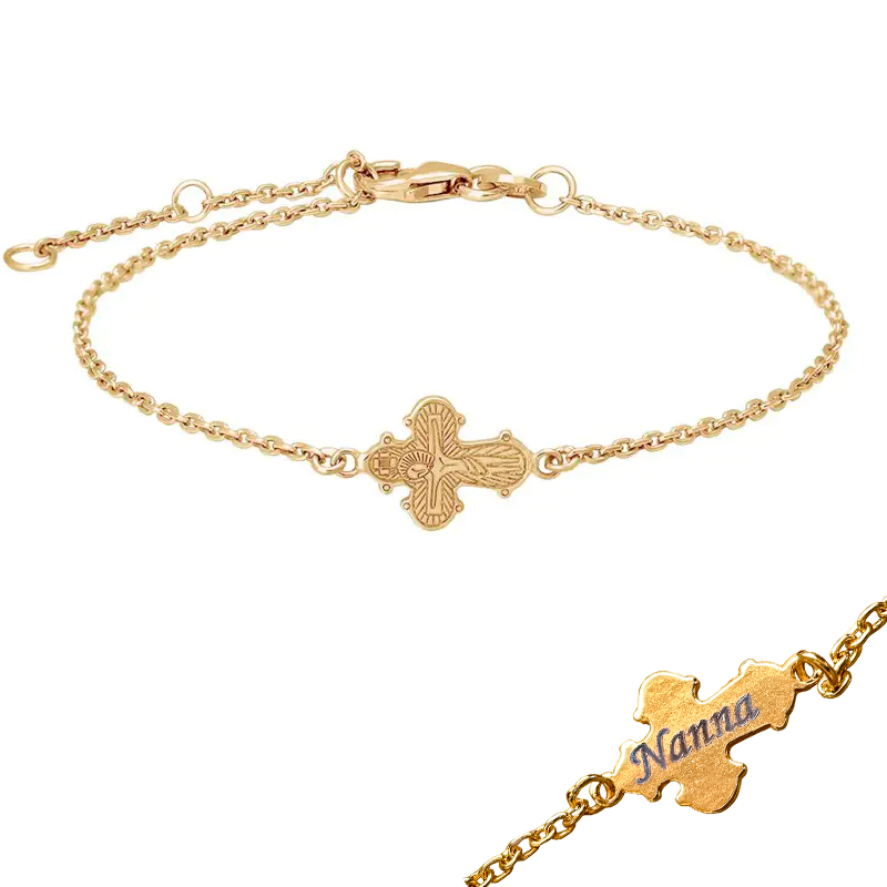 Nordahl Andersen Dagmarkors armbånd forgyldt 16 + 3 cm - fast gravering ( Nanna )