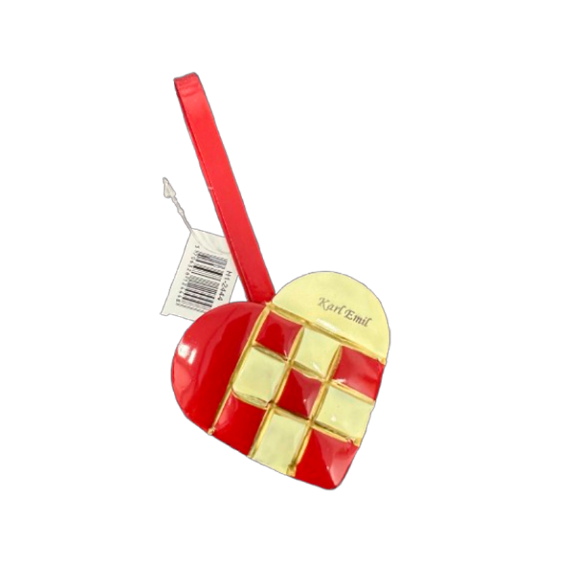 Julehjerte i metal 13 cm - fast gravering ( Karl Emil )