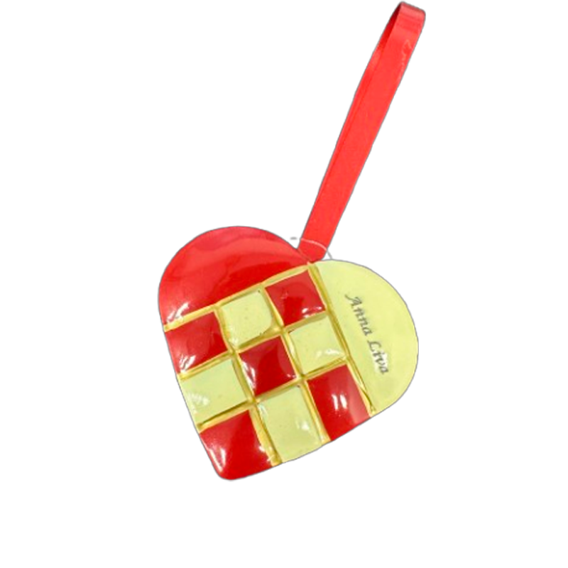 Julehjerte i metal 13 cm - fast gravering ( Anna Liva )