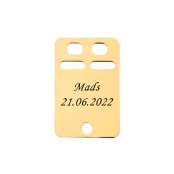 copy of Dahl ID skilt sølvforgyldt 14 x 22 mm inkl. kæde