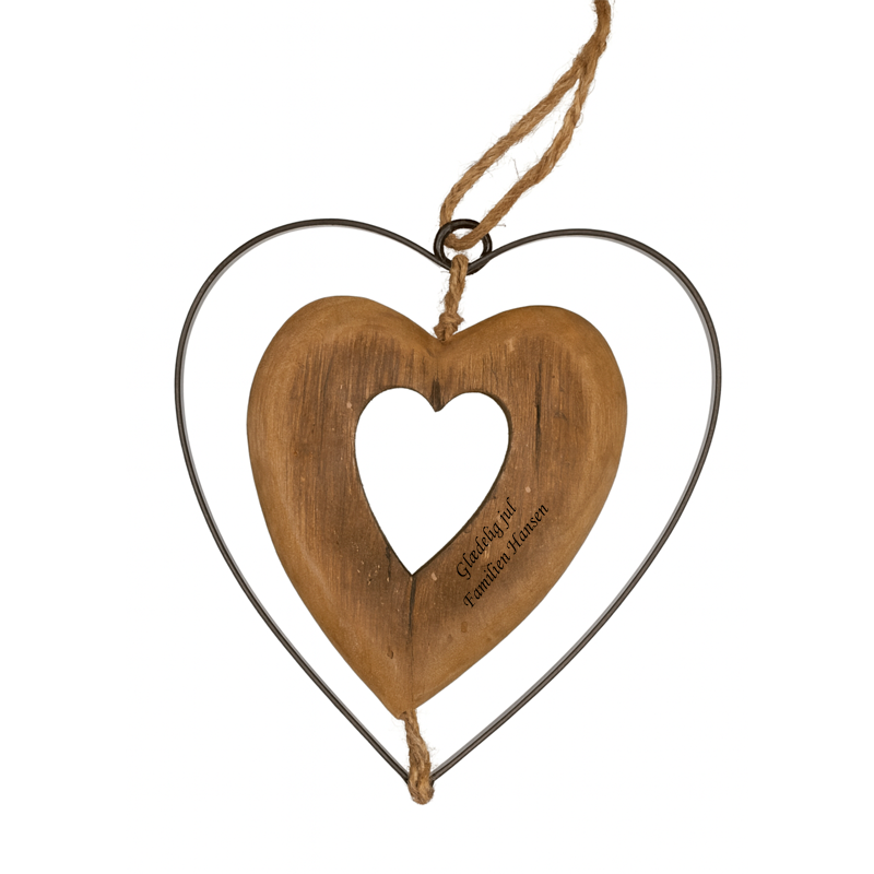 Rustik Julehjerte mellem 17x15