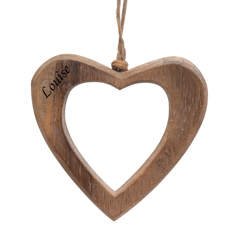 Træ Julehjerte stor 14x14