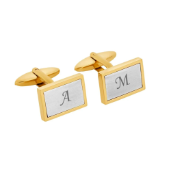 Nordahl Andersen Rustfri stål manchetknapper, mat/blank forgyldt