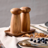 RAW Teak - salt og peber kværnesæt med bakke