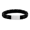 SON OF NOA - Flettet armbånd sort kalveskind 21 cm