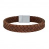 Nordahl Andersen brun flette læderarmbånd 23 cm