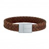 Nordahl Andersen brun flette læderarmbånd 23 cm