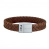 Nordahl Andersen brun flette læderarmbånd 23 cm
