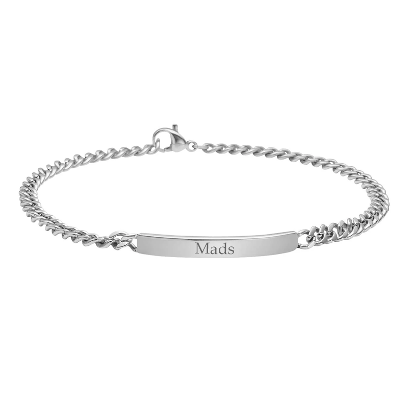 SON OF NOA - Armbånd stål med plade 3,5mm 19 cm